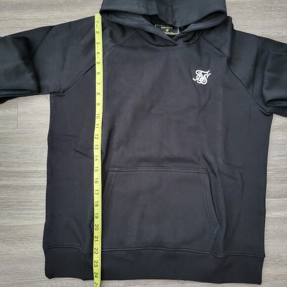 SikSilk youth overhead hoodie in black Size 15 - Picture 9 of 14